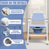 122d506c2988ff0b15a26310b16eea75.png 4 in 1 Folding Bedside Commode Chair for Seniors | Adjustable Height, Supports 360 Lbs, ABS Seat, Includes 30 PCS Cleaning Bag, with Arms & Back