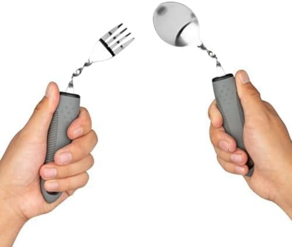 Bendable Adaptive Utensils for Elderly, Stroke, Parkinson’S, Arthritis, Hand Tremors, Weak Hand Grip & Handicapped, Arthritic Hands-Non Slip Handles