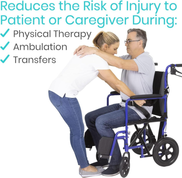 2cd510111c45f3d9536734c75cb72e6f.png Gait Belt (350Lbs) Transfer Belt with Handles - Medical Nursing Safety Patient Assist - Bariatric, Elderly, Handicap, Physical Therapy - PT Gate Strap Quick Release Metal Buckle, Grabbing Teeth