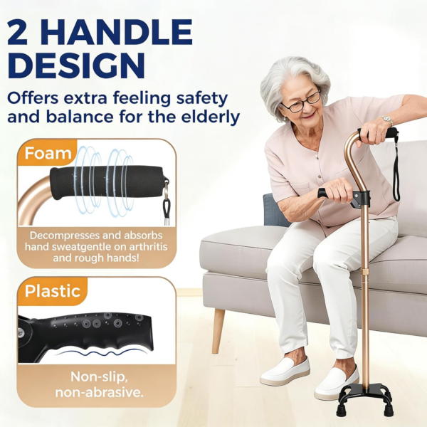 3b0c30cedebf952f6d735aaa88ff128a.png 6 Gear Adjustable Quad Cane,Quad Cane Portable Stick Men & Women and Seniors,For Balance, Knee Injuries, Leg Surgery Recovery & Mobility