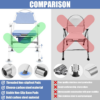 3b5bfa6e72e95ee6816cc0ca3e65fc14.png 4 in 1 Folding Bedside Commode Chair for Seniors | Adjustable Height, Supports 360 Lbs, ABS Seat, Includes 30 PCS Cleaning Bag, with Arms & Back