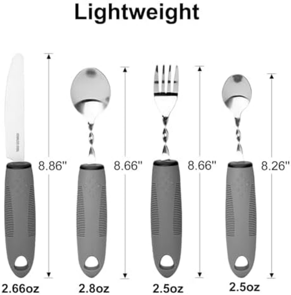 Bendable Adaptive Utensils for Elderly, Stroke, Parkinson’S, Arthritis, Hand Tremors, Weak Hand Grip & Handicapped, Arthritic Hands-Non Slip Handles