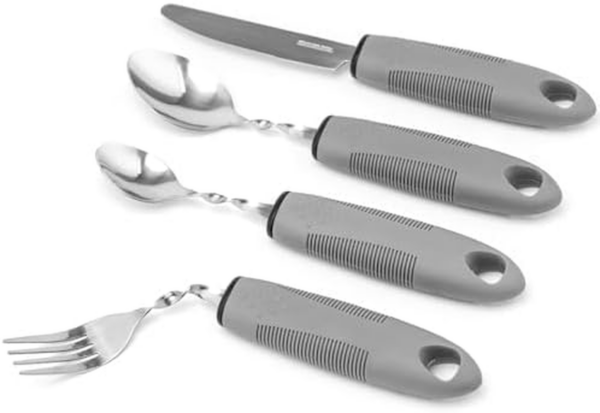 Bendable Adaptive Utensils for Elderly, Stroke, Parkinson’S, Arthritis, Hand Tremors, Weak Hand Grip & Handicapped, Arthritic Hands-Non Slip Handles