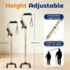 5a12c6cecfe9b7c03137417f36301e79.png 6 Gear Adjustable Quad Cane,Quad Cane Portable Stick Men & Women and Seniors,For Balance, Knee Injuries, Leg Surgery Recovery & Mobility