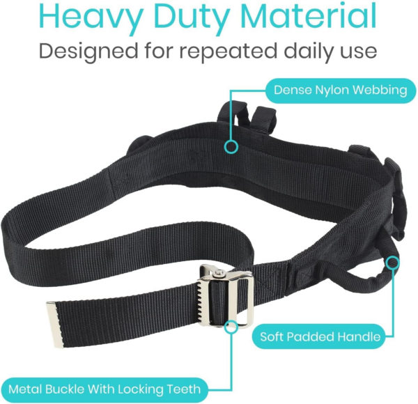 5d8b96060c38f805d75093c85390ee87.png Gait Belt (350Lbs) Transfer Belt with Handles - Medical Nursing Safety Patient Assist - Bariatric, Elderly, Handicap, Physical Therapy - PT Gate Strap Quick Release Metal Buckle, Grabbing Teeth