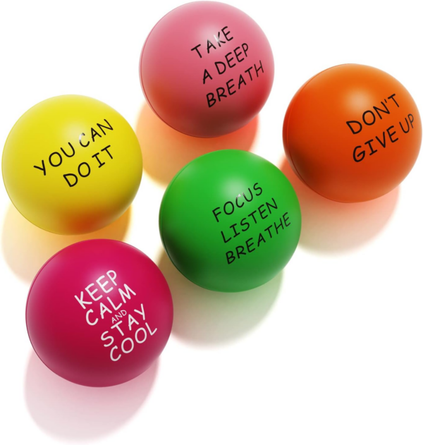 660f6e5fc31786b97bdb787f10222e34.png Stress Balls (5 Pack) for Kids and Adults - Stress Relief Balls with Motivational Quetos - Hand Exercise Balls to Relieve Anxiety and Stress
