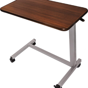 Medical Cart Pneumatic Adjustable Overbed Table with Wheels – Rolling Bedside Table for Hospital, Portable Standing Cart & Laptop Desk for Bed, Couch, Wheelchair