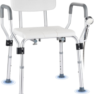 Shower Chair for inside Shower 450 LB Heavy Duty, Handicap Toilet Chairs for Seniors with Arms, Shower Seat for Elderly and Disabled inside Tub, Padded Bath Chairs for Shower Stall