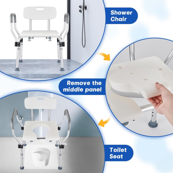 9e4d713f702372089e58baaf972d0370.png Shower Chair for inside Shower 450 LB Heavy Duty, Handicap Toilet Chairs for Seniors with Arms, Shower Seat for Elderly and Disabled inside Tub, Padded Bath Chairs for Shower Stall