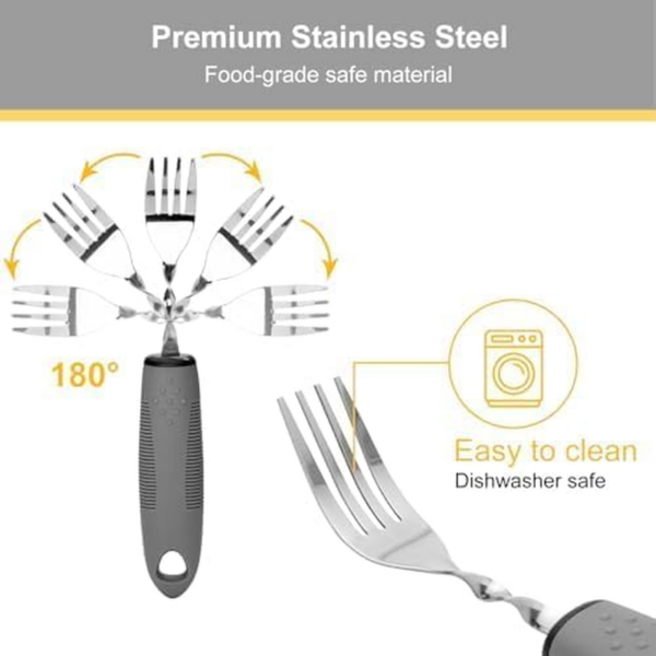 Bendable Adaptive Utensils for Elderly, Stroke, Parkinson’S, Arthritis, Hand Tremors, Weak Hand Grip & Handicapped, Arthritic Hands-Non Slip Handles
