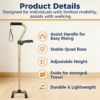 c32e94973e05b075e76c830569cc5450.png 6 Gear Adjustable Quad Cane,Quad Cane Portable Stick Men & Women and Seniors,For Balance, Knee Injuries, Leg Surgery Recovery & Mobility