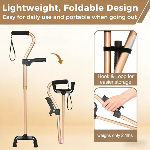 ff0deb69ccf3cb635ade85c0017253ea.png 6 Gear Adjustable Quad Cane,Quad Cane Portable Stick Men & Women and Seniors,For Balance, Knee Injuries, Leg Surgery Recovery & Mobility